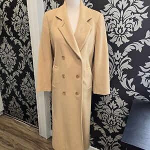Women's Vintage Marvin Richards Real Camel Hair Trench Coat US SZ 2 petite